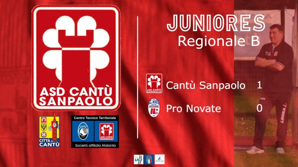 Juniores Reg. B: Cantù Sanpaolo vs Pro Novate 1 – 0