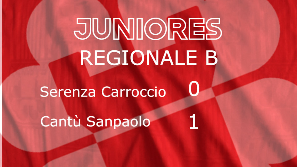 Juniores Reg.B: Serenza Carroccio vs Cantù Sanpaolo 0 – 1