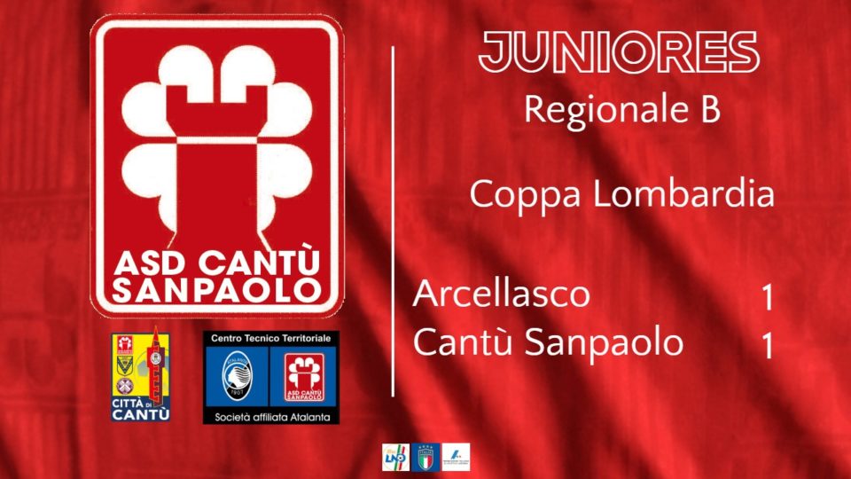 Juniores Reg. B | Coppa Lombardia: Arcellasco vs Cantù Sanpaolo 1 – 1