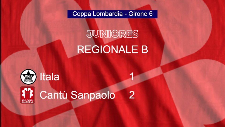 Juniores Reg. B | Coppa Lombardia: Itala vs Cantù Sanpaolo 1 – 2