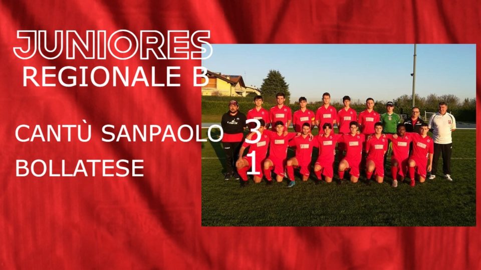 Juniores Reg. B: Cantù Sanpaolo vs Bollatese 3 – 1