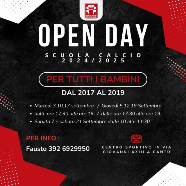 Open Day Scuola Calcio (dal 2017 al 2019)